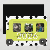 学校初日のバス窓の写真 招待状 (正面/裏面)