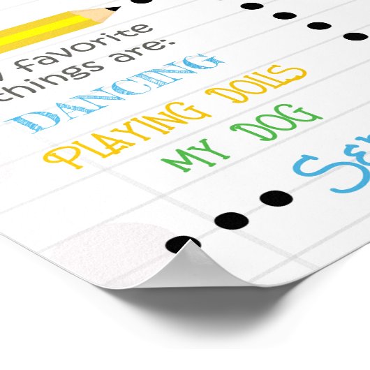 学校初日の幼稚園名日付ポスター ポスター (角)