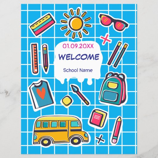 学校初日の歓迎会 チラシ (正面)