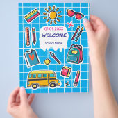 学校初日の歓迎会 チラシ (手)