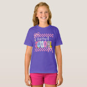 学校初日コケット / ピンクチェックボウズ Tシャツ (正面フル)