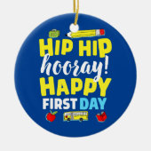 学校初日先生子新学期 セラミックオーナメント (正面)