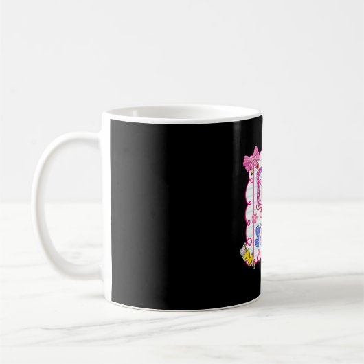 学校初日 お嬢様風リボン スタイル Back To School コーヒーマグカップ (左)
