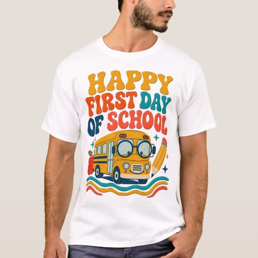 学校初日 バス Tシャツ (正面)
