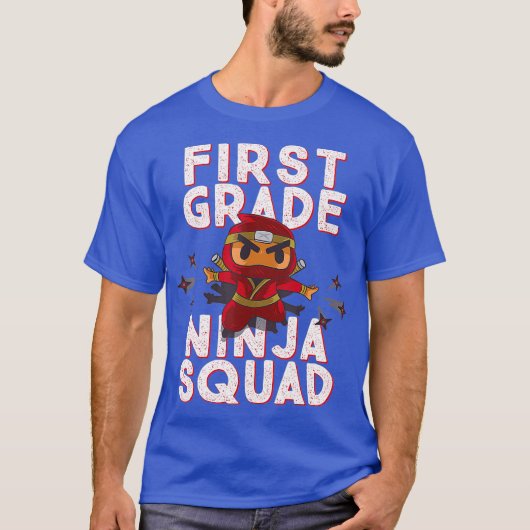 学校初日 ワン・ニンジャ・スクワッド 面白い Tシャツ (正面)