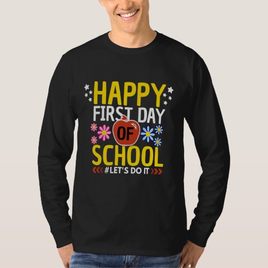 学校初日 先生 生徒 学校再開おめでとう  Tシャツ (正面)