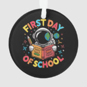 学校初日 宇宙飛行士 宇宙 バックトゥスクール オーナメント (裏面)