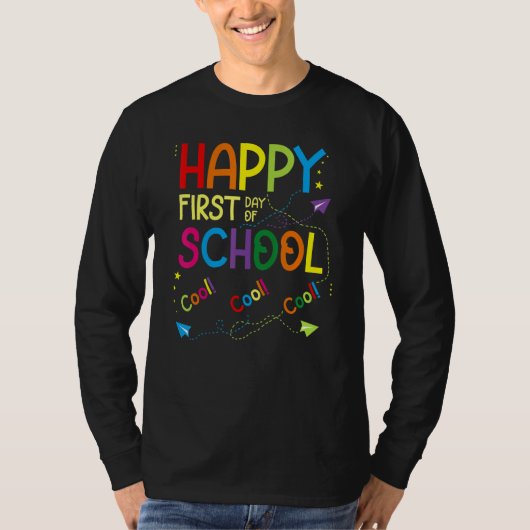 学校初日 新学期 先生 1年生 Tシャツ (正面)