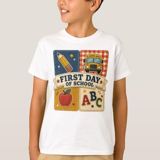 学校初日Tシャツ、学校再開のお祝い Tシャツ (正面)