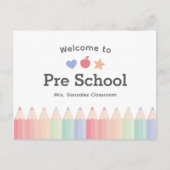 学校前はがきに戻るテンプレート ポストカード (正面)