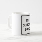 学校区域終了交通標識 コーヒーマグカップ (正面左)