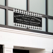 学校卒業モダン白黒バッファロープレイド 横断幕 (ビルの外側)