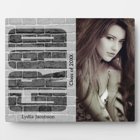 学校卒業 – 写真と文字 フォトプラーク (正面)