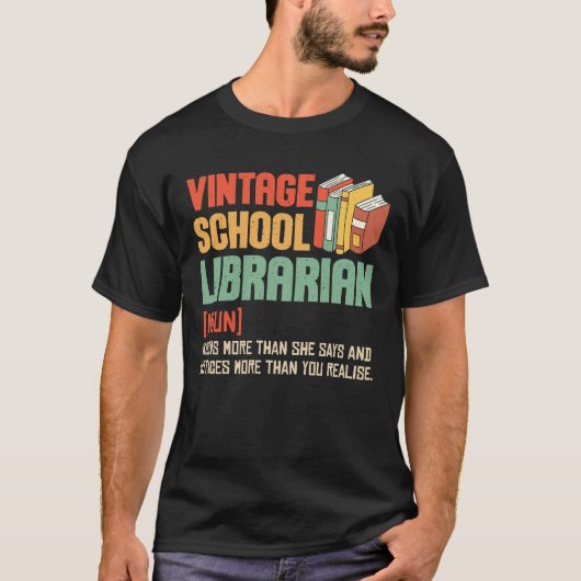 学校司書の発音がおもしろい Tシャツ (正面)