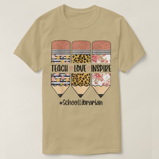 学校司書新学期教えラヴインスパイアィ Tシャツ (デザイン正面)