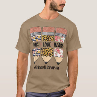 学校司書新学期教えラヴインスパイアィ Tシャツ