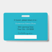 学校司書 ティール写真IDバッジ バッジ (裏面)