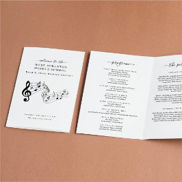 学校合唱団またはバンドコンサートプログラム チラシ