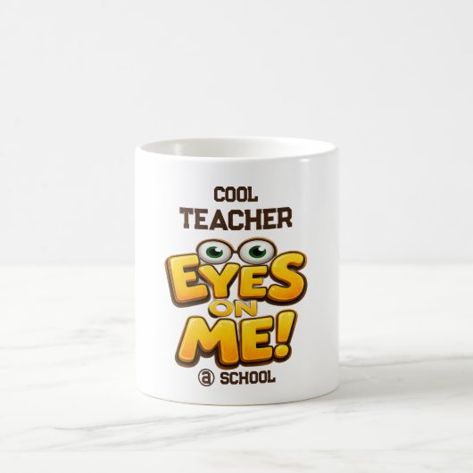 学校名でカスタマイズされたユーモアあふれる教師へのプレゼント コーヒーマグカップ (中央)