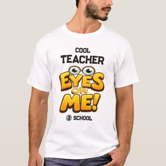 学校名でカスタマイズされた写真の先生へのプレゼント Tシャツ (正面)