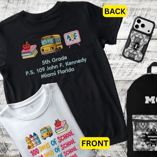 学校名で100日目をお祝いしよう トライブレンドTシャツ
