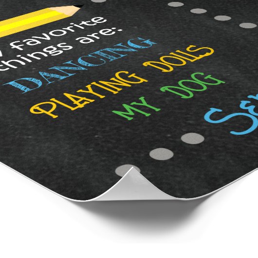 学校名の最初の日の詳細年齢日付 ポスター (角)