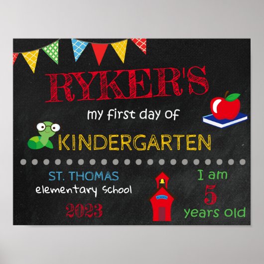 学校名の最初の日詳細の経過日 ポスター (正面)