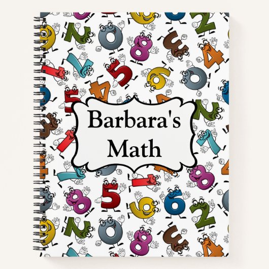 学校名カスタマイズおよび件名スパイラルノート ノートブック (正面)