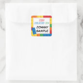 学校名ラベルステッカー正方形ラベルブロック スクエアシール (バッグ)