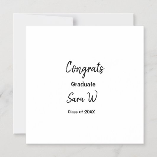 {学校名}の卒業おめでとうございます マグネット招待状 (正面)