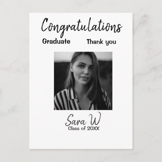 学校名 年度 卒業おめでとう ポストカード (正面)