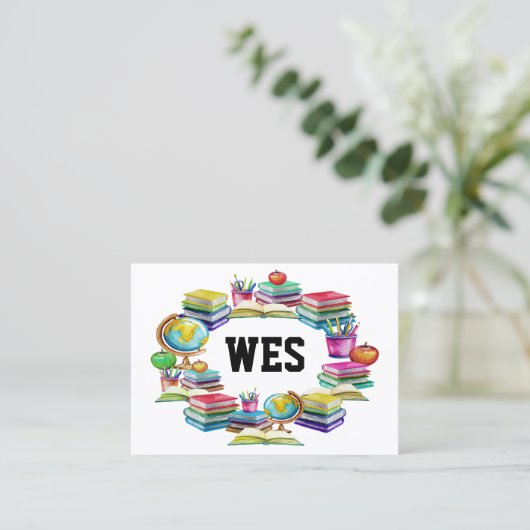 学校営業連絡カード 名刺 (スタンド正面)