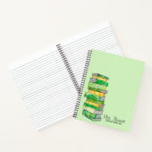 学校図書館のパーソナライズされたノートブック（緑） ノートブック (内部)