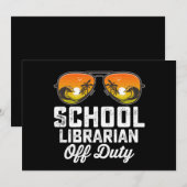 学校図書館司書の最後の勤務日お疲れ様 招待状 (正面/裏面)