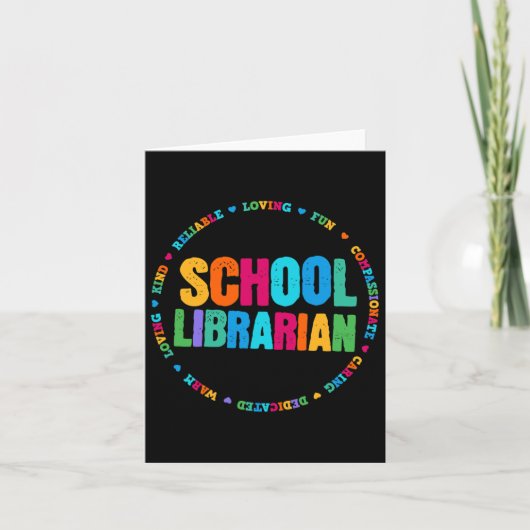 学校図書館員Tee Rainbow カラフル Library Elem カード (正面)
