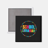 学校図書館員Tee Rainbow カラフル Library Elem マグネット (正面/裏面)