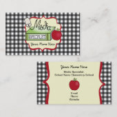 学校媒体の専門家のギンガムの名刺 名刺 (正面/裏面)