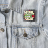 学校媒体の専門家-灰色のギンガム 缶バッジ (インサイチュ)