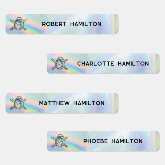 学校子供の防水ホログラフィッククロックモチーフ ラベル (グループ)