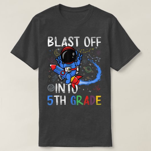 学校宇宙の5年生の初日に爆破する Tシャツ (デザイン正面)