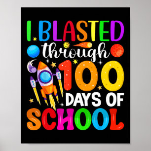 学校宇宙100日の100日を通してブラスト ポスター