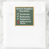 学校安全用品チェックリスト スクエアシール (バッグ)