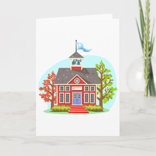 学校建物グリーティングカード カード (正面)