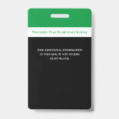 学校従業員緑のスタッフ写真ID先生バッジ バッジ (裏面)