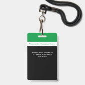 学校従業員緑のスタッフ写真ID先生バッジ バッジ (裏面（ネックストラップ付）)