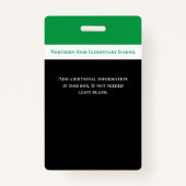 学校従業員緑のスタッフ写真ID先生バッジ バッジ (裏面)