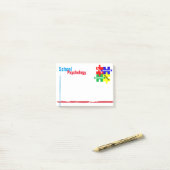 学校心理学のパズルのポスト・イット ポストイット (デスク上)