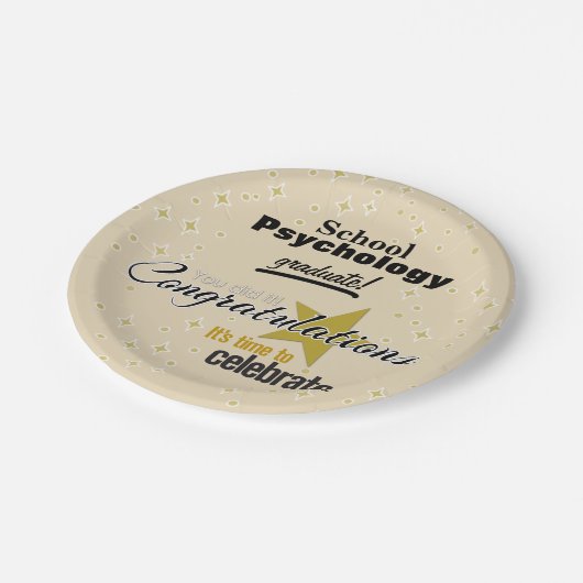 学校心理学の卒業の紙皿 ペーパープレート (アングル)