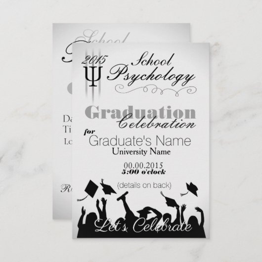学校心理学の卒業生のパーティの招待状 招待状 (正面/裏面)