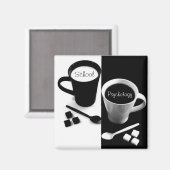 学校心理学コーヒーマグネット マグネット (正面/裏面)